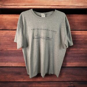 Vintage  T Shirt Fort Ticonderoga Staff Ferry Graphic Tee XL